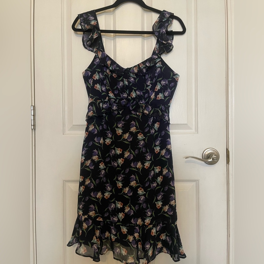 Lulu's Black Floral Mini Dress